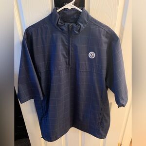 AHead Men's Dark Blue Checkered Windbreaker Pinehurst Golf Resort